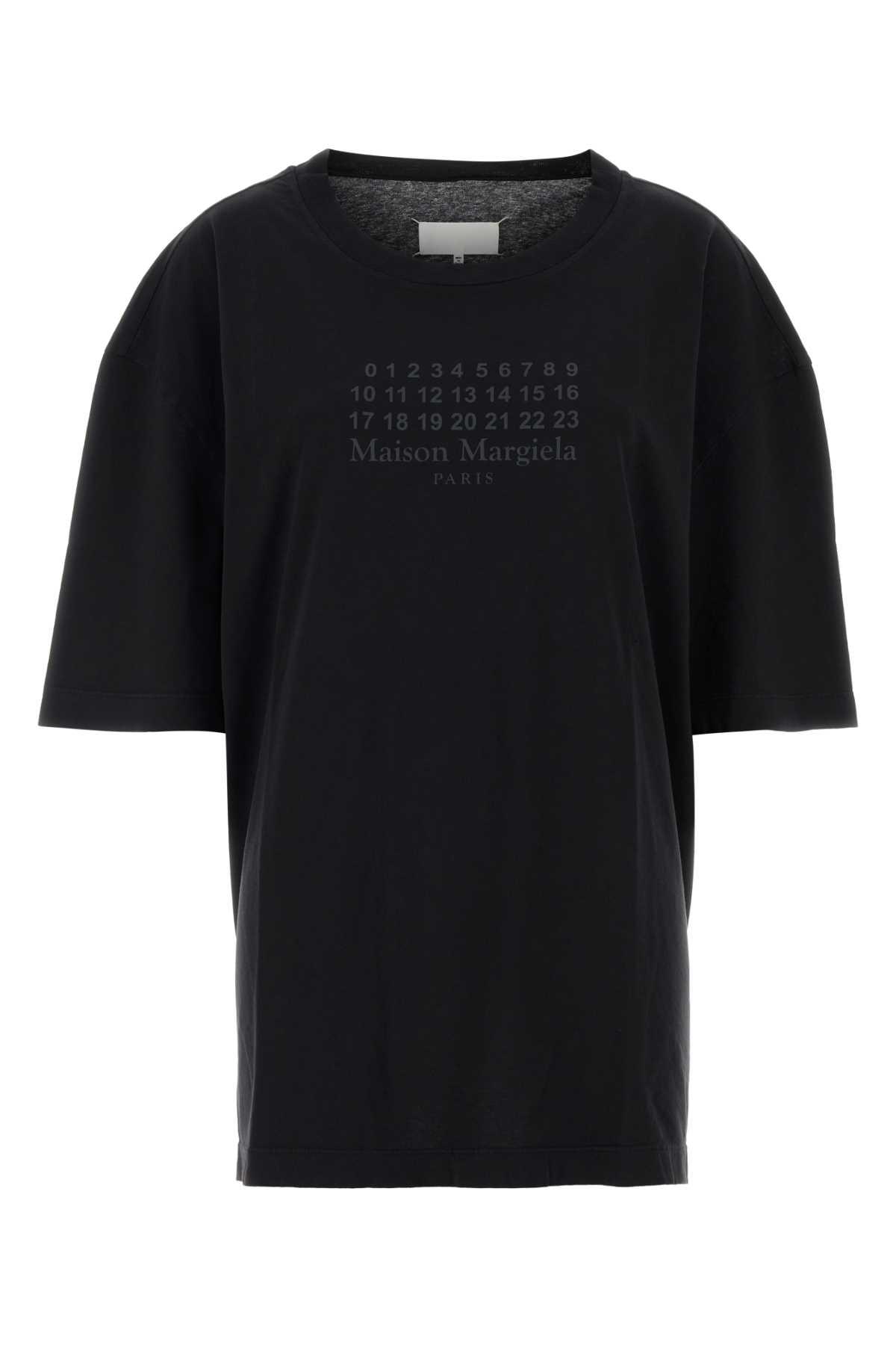 maison margiela black cotton oversize t-shirt