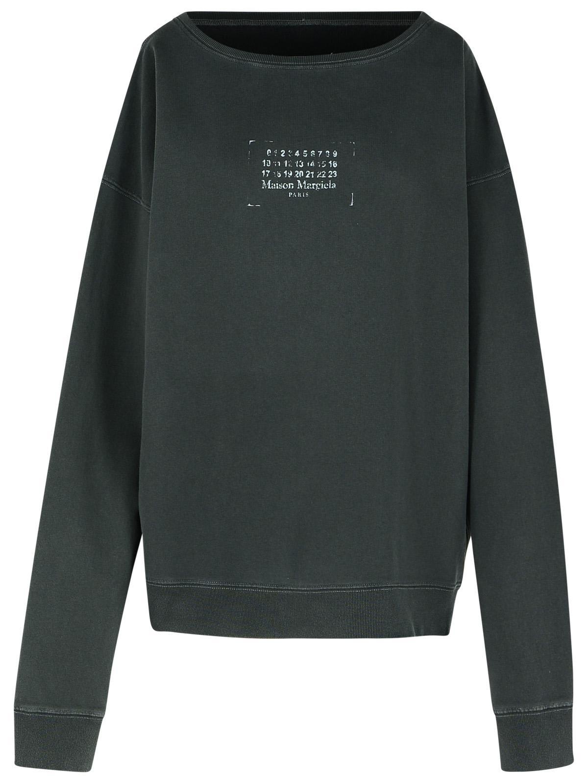 maison margiela black cotton sweatshirt