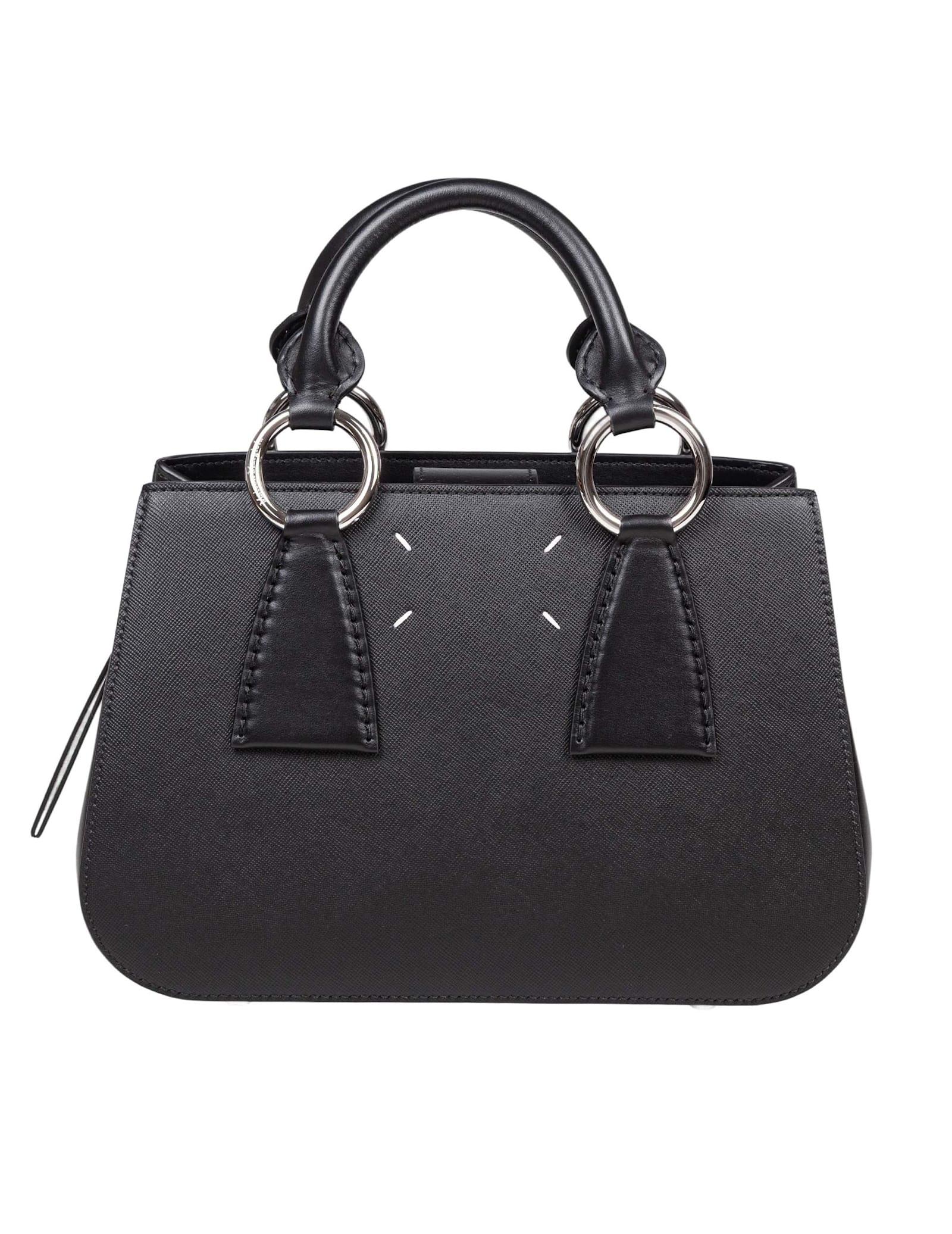 maison margiela black leather handbag