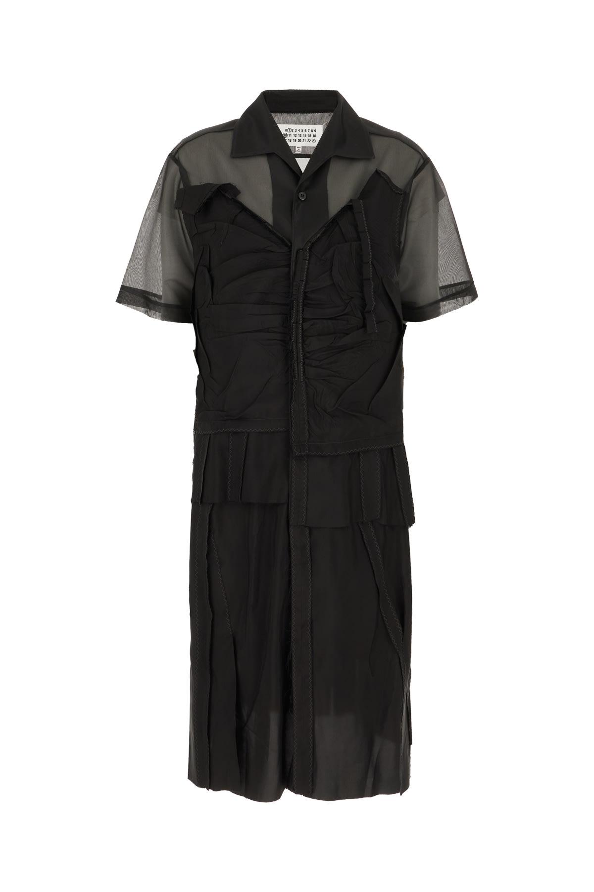 maison margiela black polyester dress