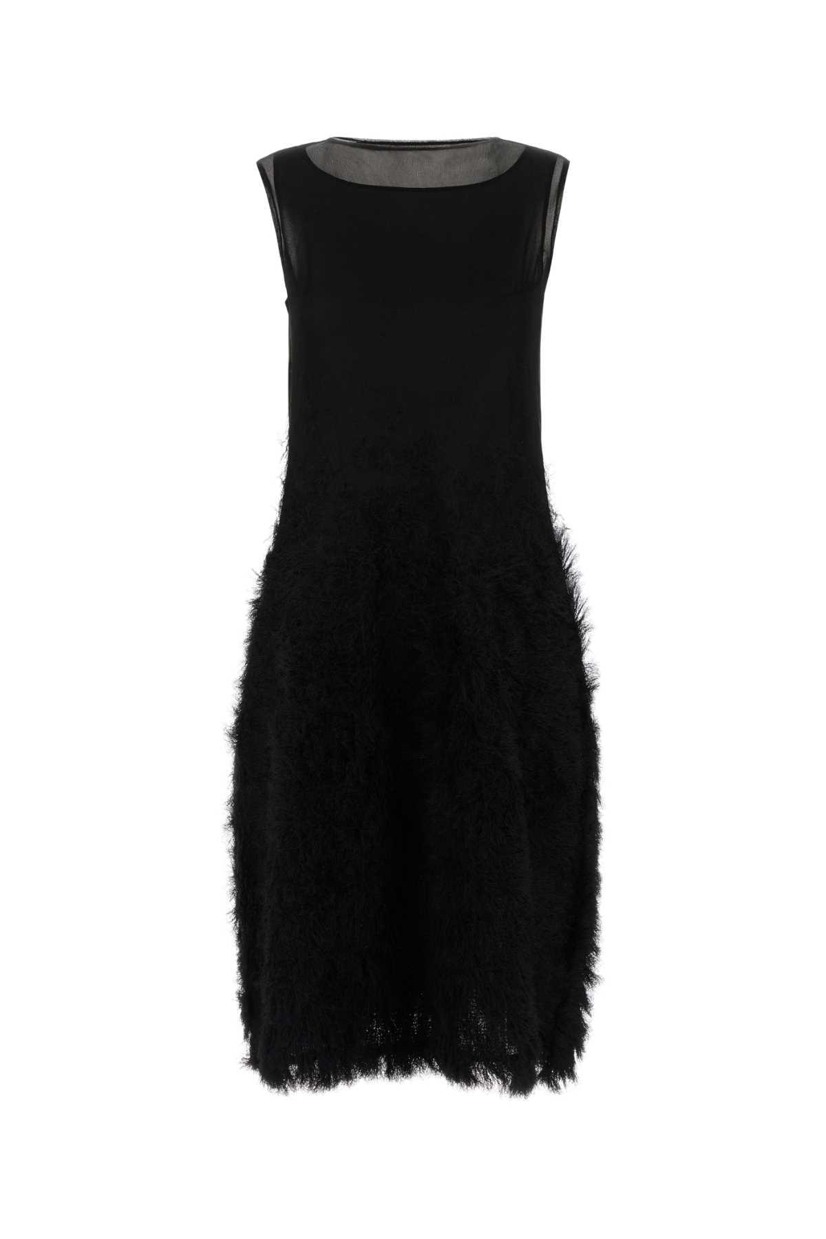maison margiela black silk retrograde dress