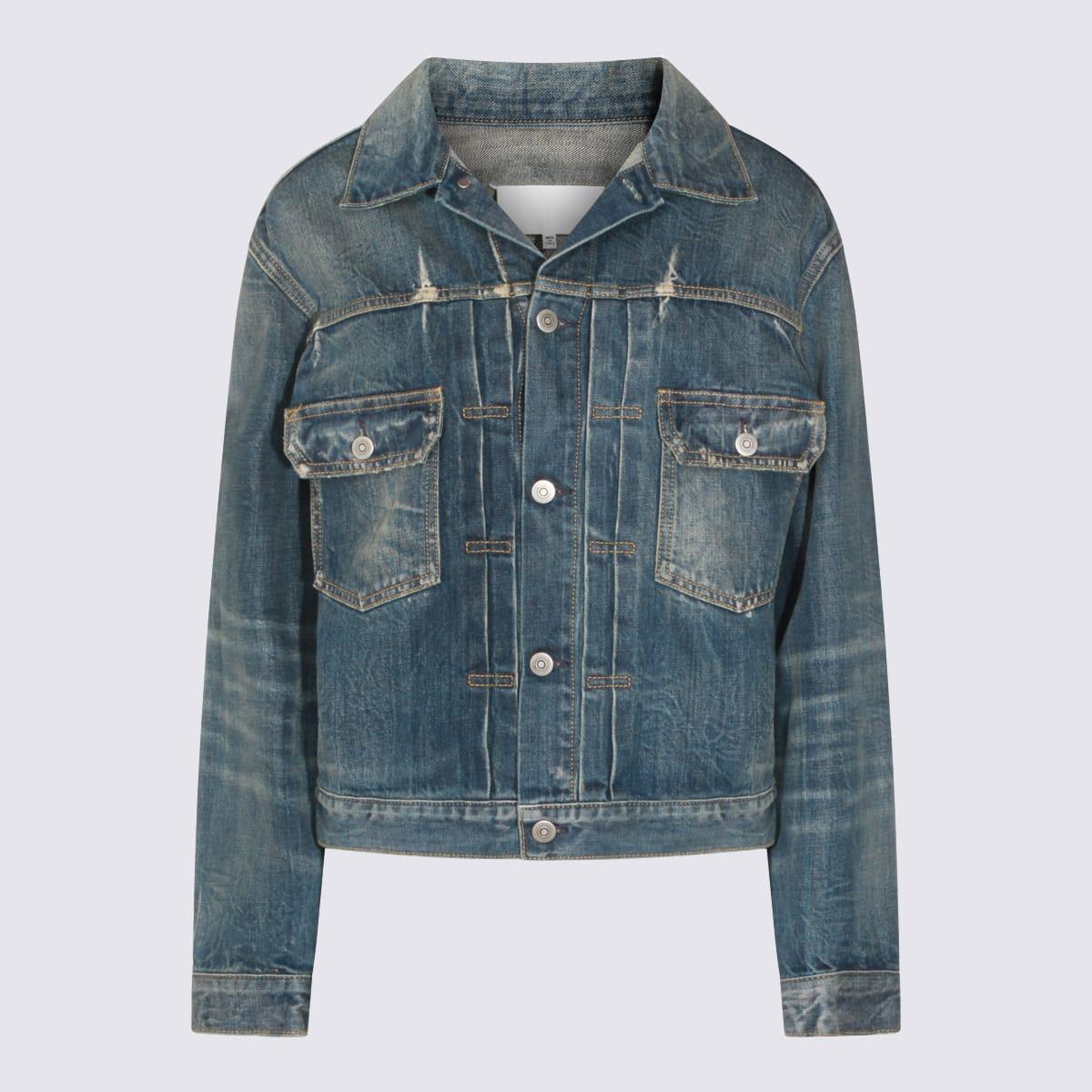 maison margiela blue wash cotton denim jacket