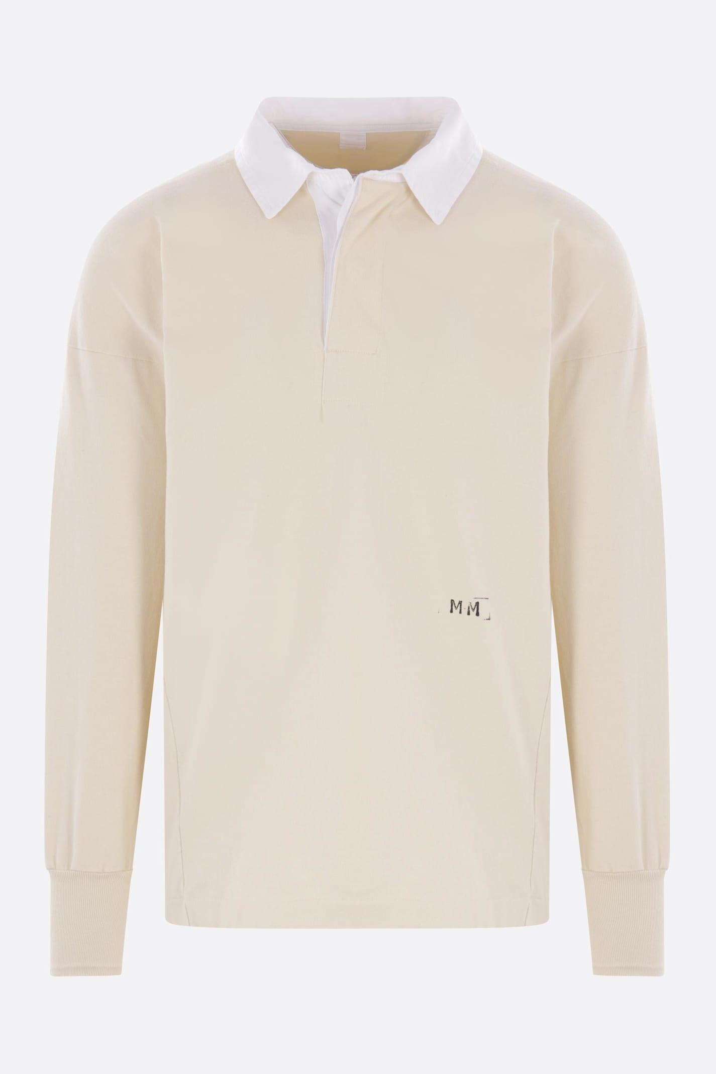 maison margiela cotton long-sleeve polo shirt