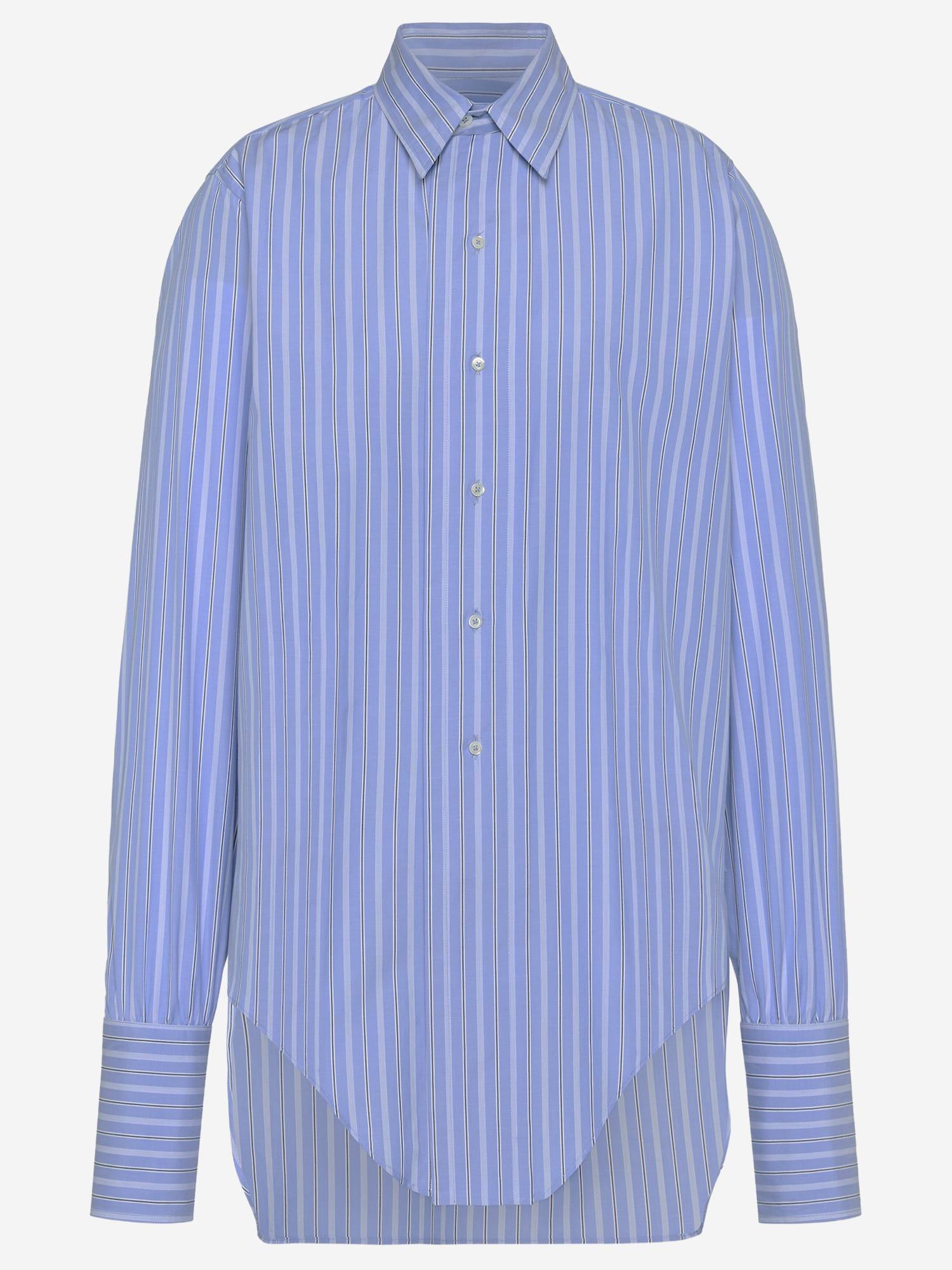 maison margiela cotton shirt with striped pattern