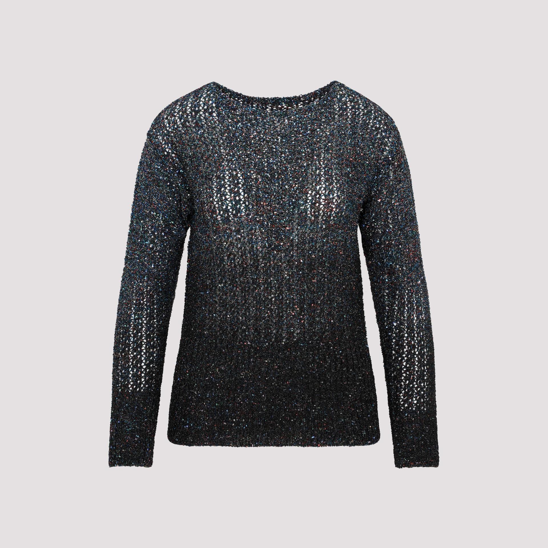 maison margiela crewneck sweater blue polyamide polyester - women