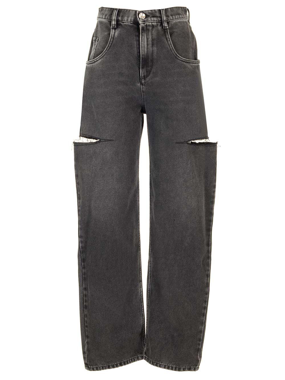 maison margiela cut off jeans black - women