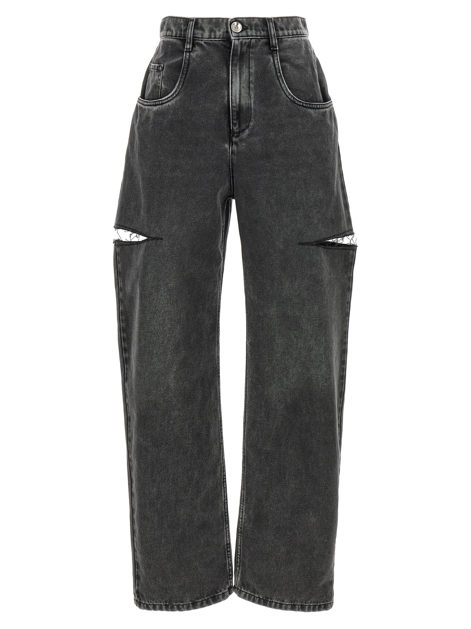 maison margiela cut-out jeans black cotton - women