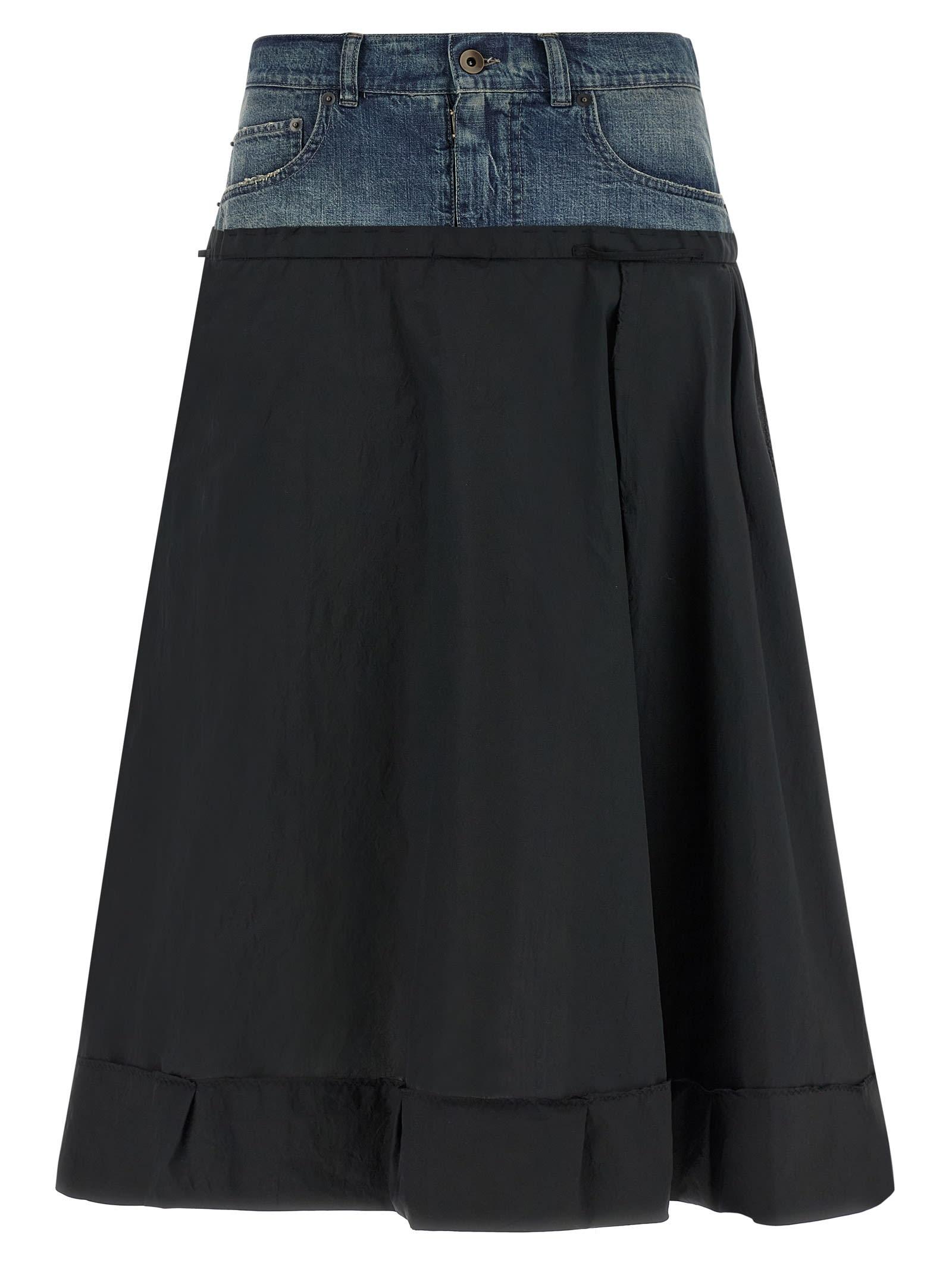 maison margiela denim insert skirt