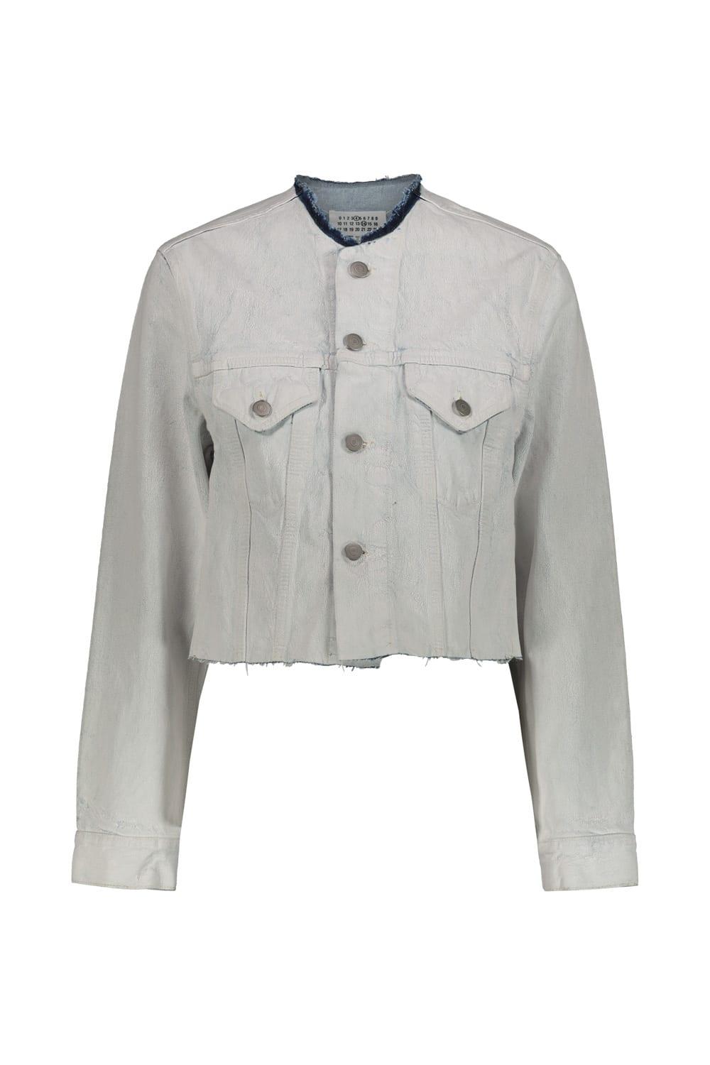 maison margiela denim jacket white painted