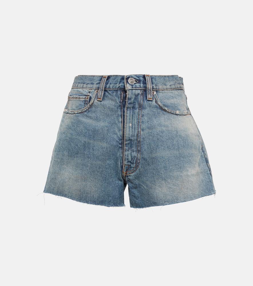 maison margiela distressed denim shorts