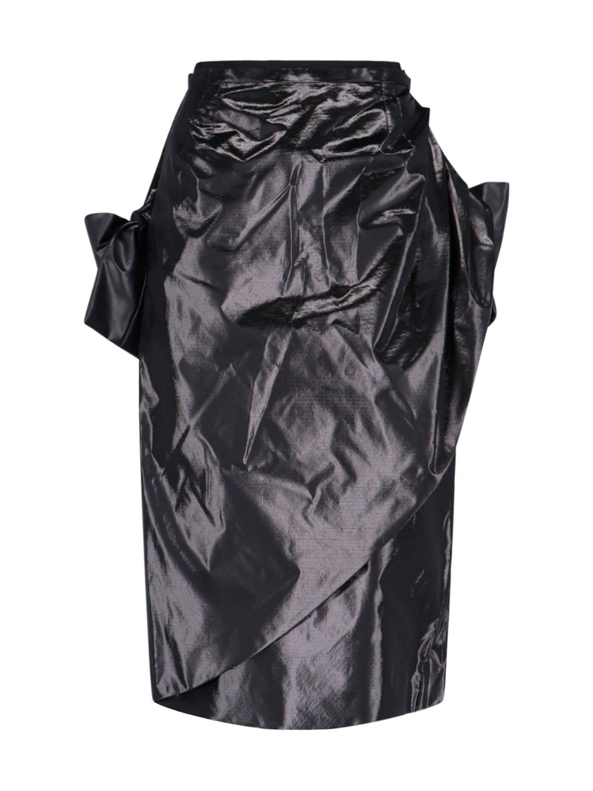 maison margiela draped midi skirt