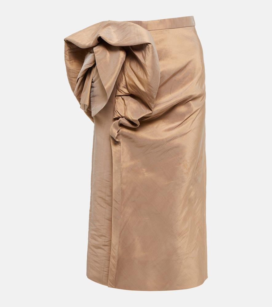 maison margiela draped midi skirt