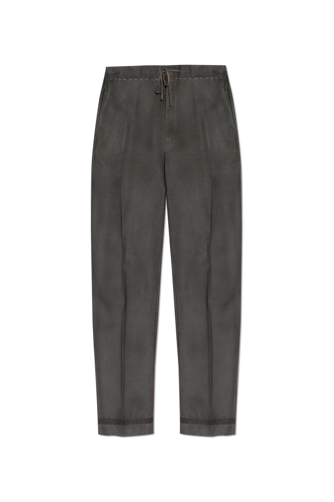 maison margiela drawstring straight-leg trousers