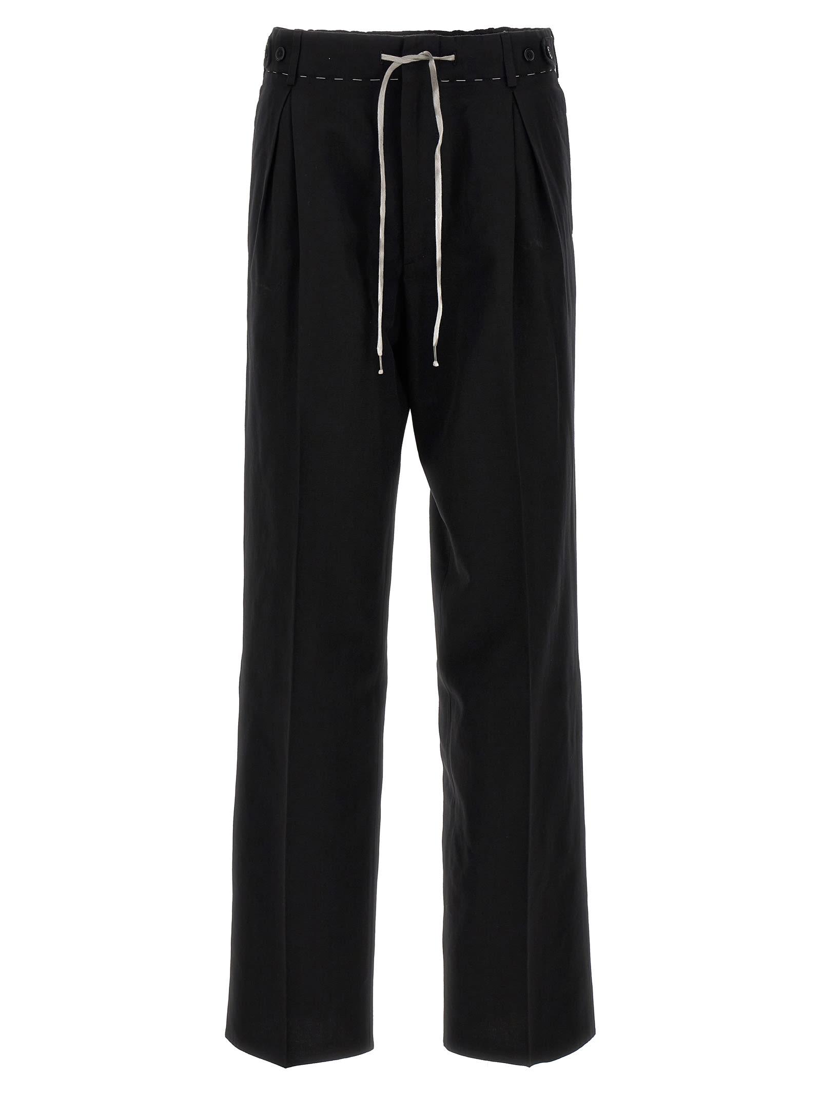 maison margiela drawstring waist straight leg trousers