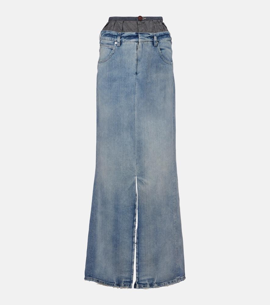 maison margiela four stitches denim maxi skirt