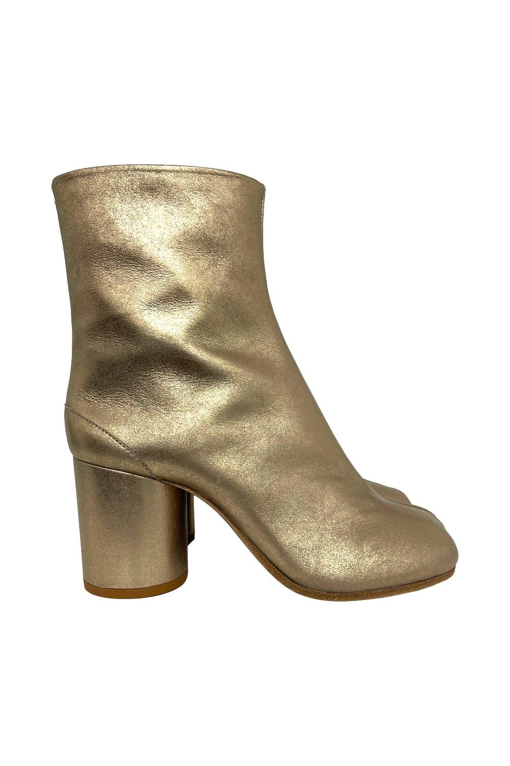 maison margiela gold tabi boots