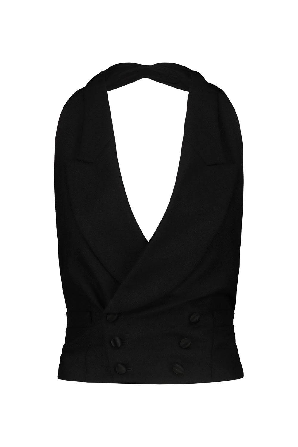 maison margiela halterneck sleeveless double-breasted waistcoat