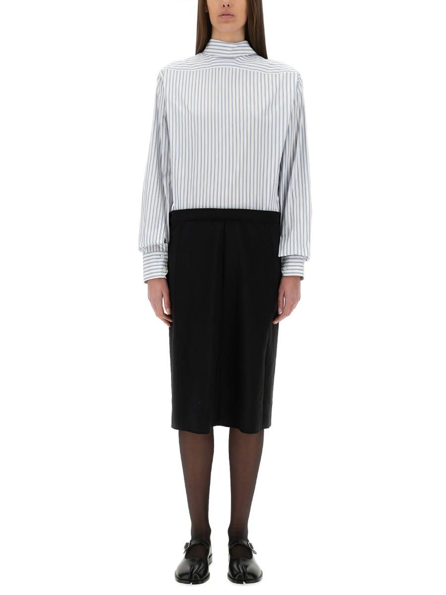 maison margiela inverted striped dress-shirt