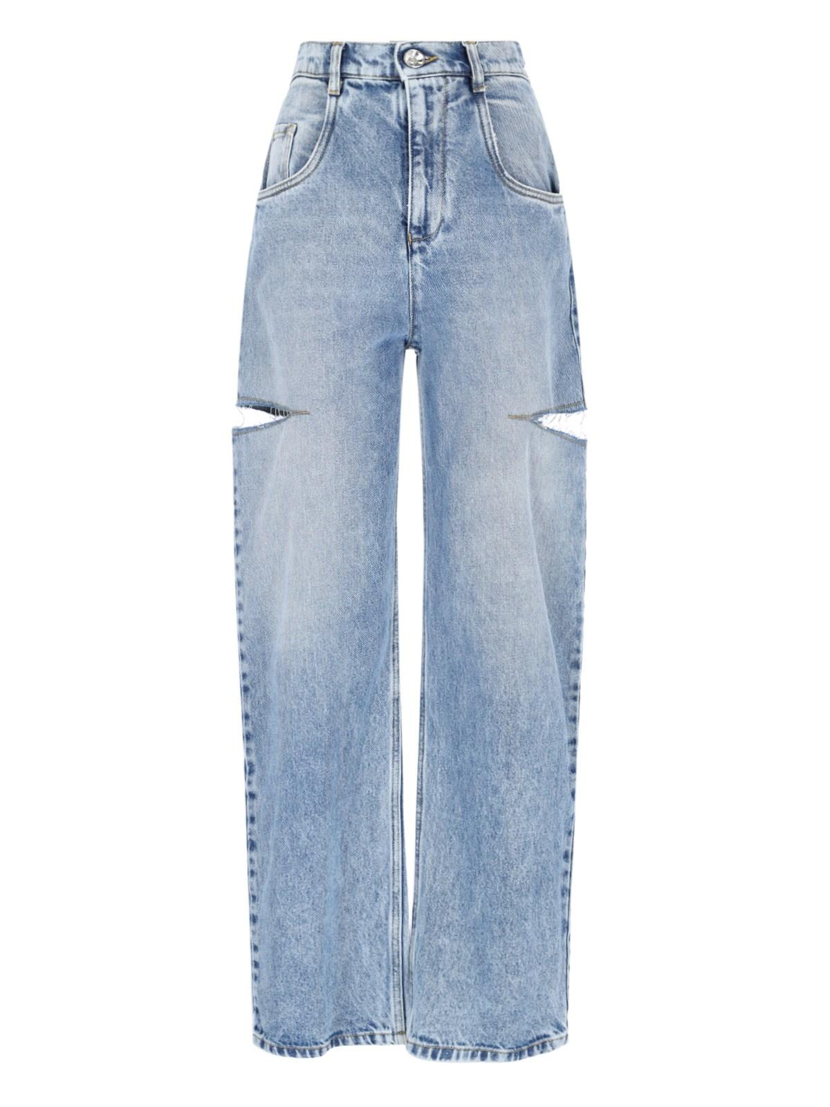 maison margiela jeans with cut-out details