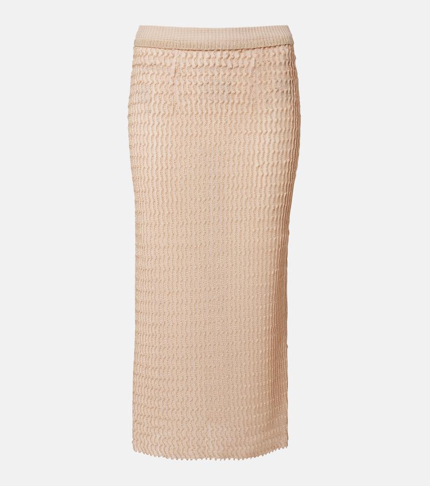 maison margiela knitted midi skirt