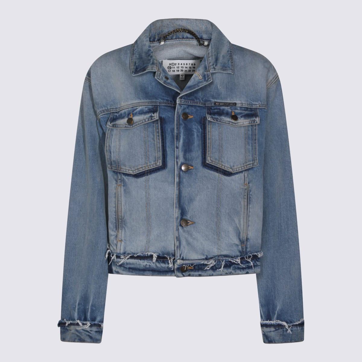 maison margiela light blue cotton denim jacket