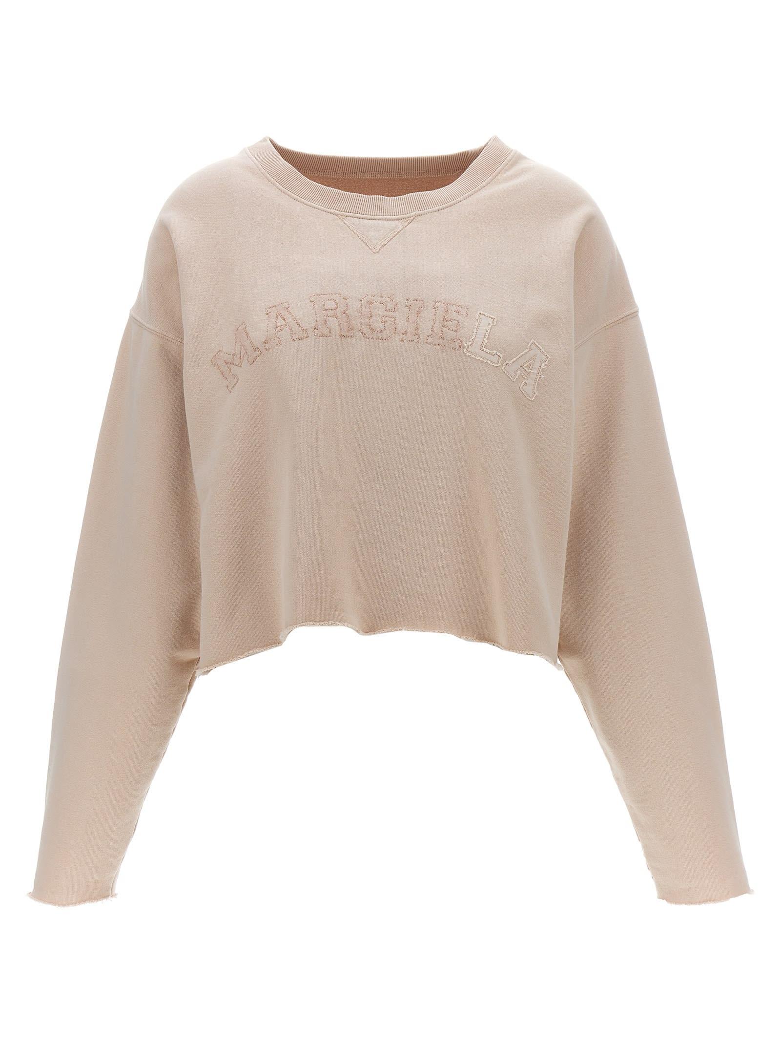 maison margiela logo embroidery sweatshirt