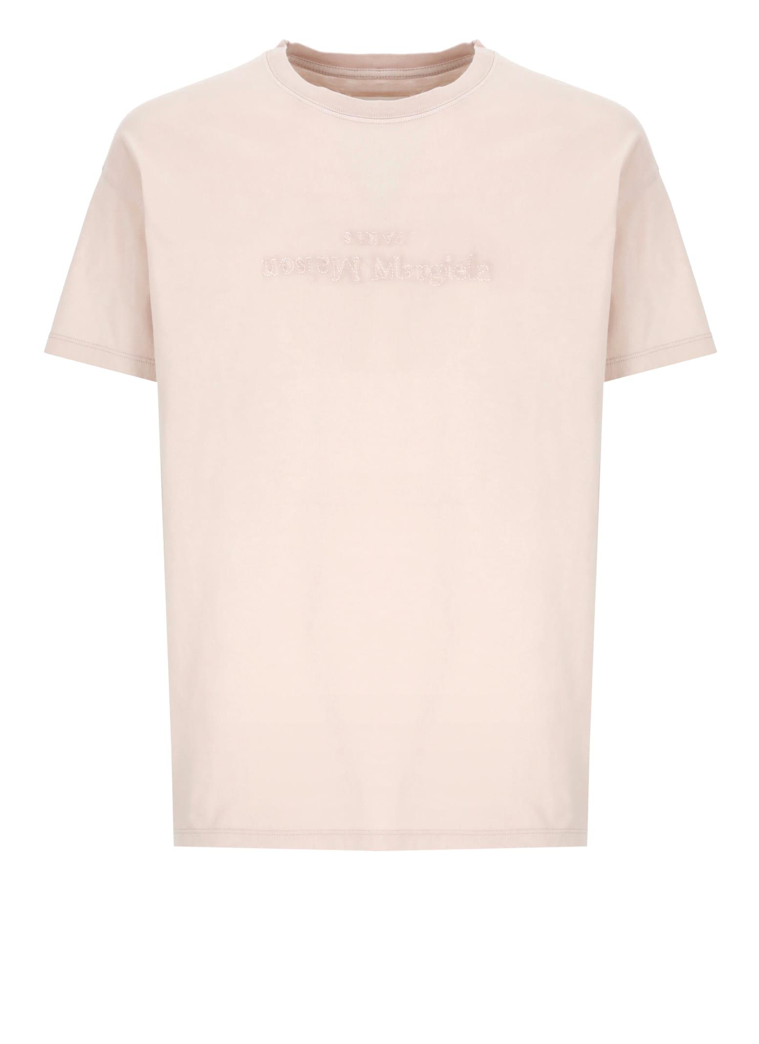 maison margiela logo embroidery t-shirt