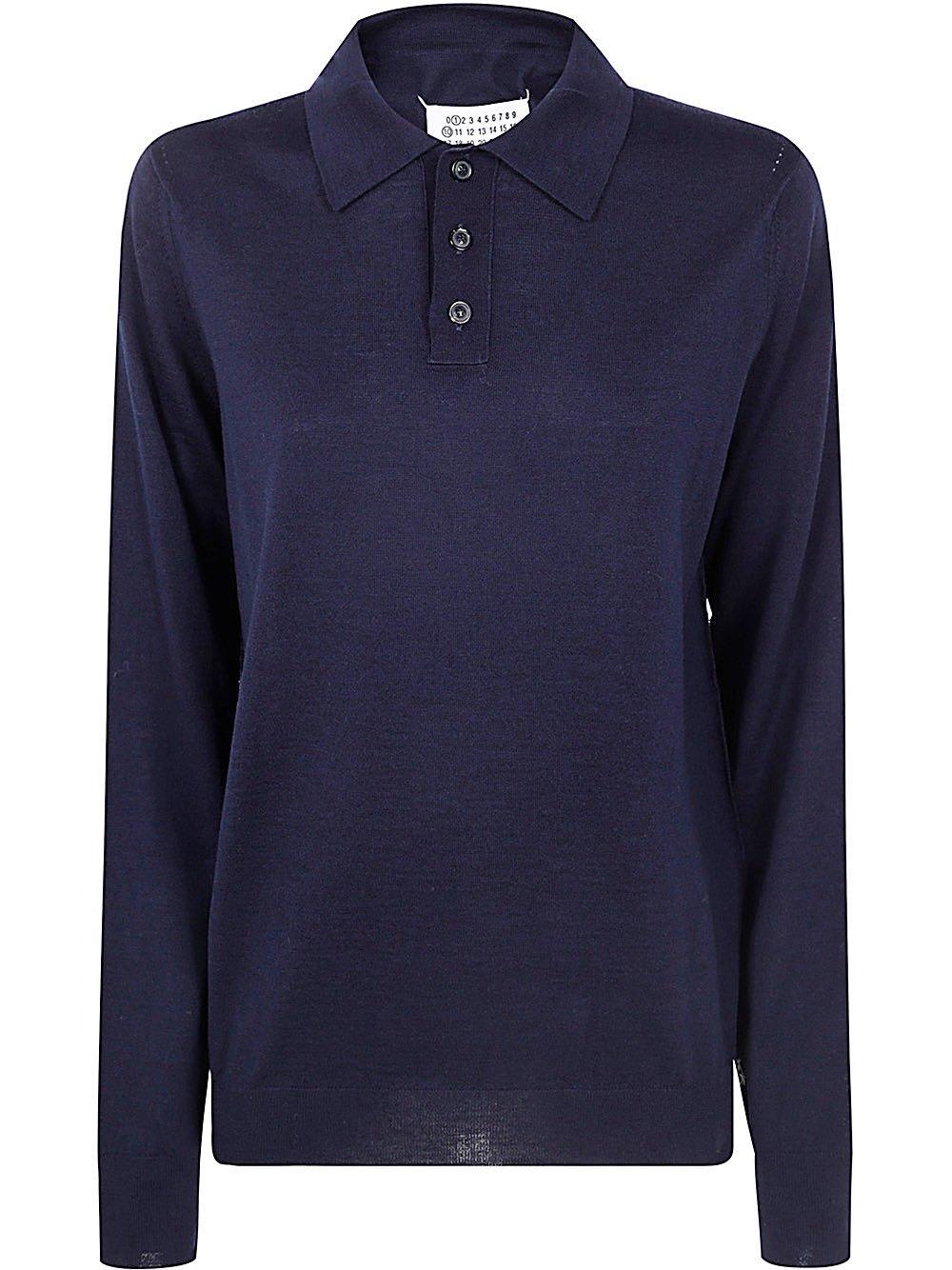 maison margiela long-sleeved knitted polo shirt