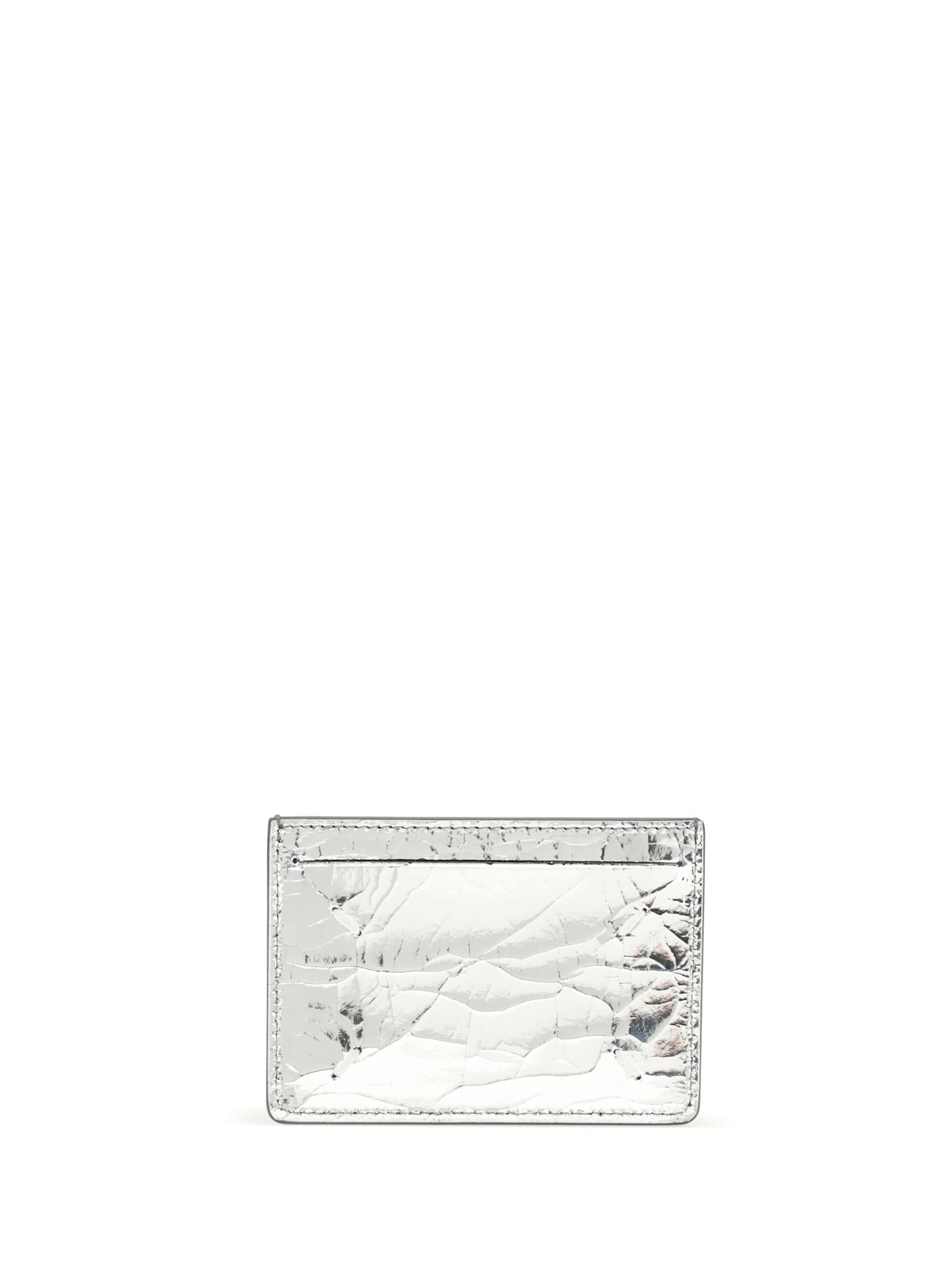 maison margiela metallic leather card holder
