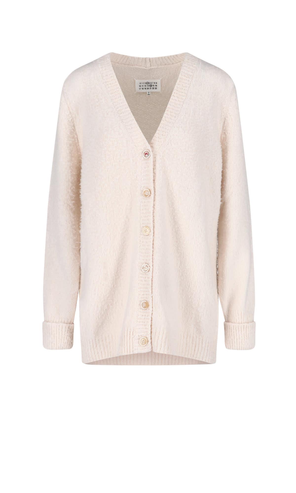 maison margiela pilling effect knit cardigan