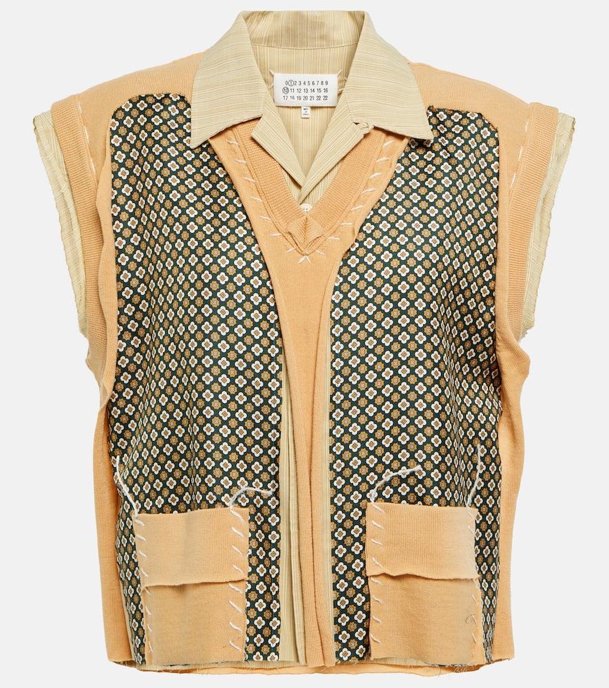 maison margiela printed cotton and silk shirt