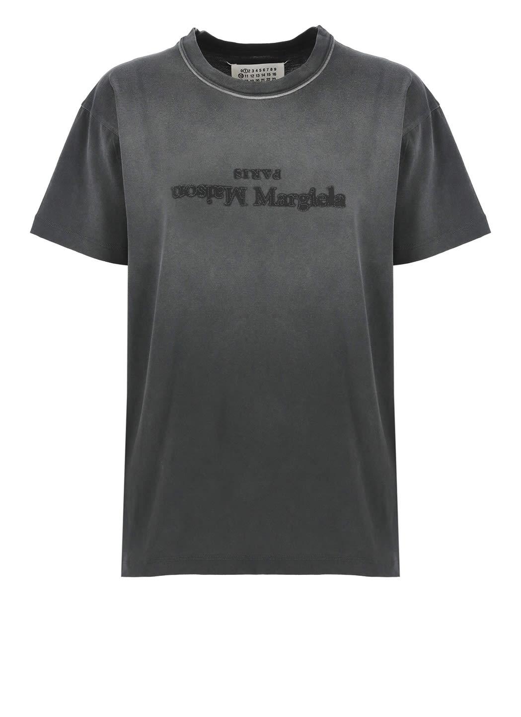 maison margiela reverse logo-printed crewneck t-shirt