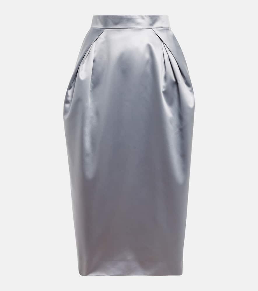 maison margiela satin draped midi skirt