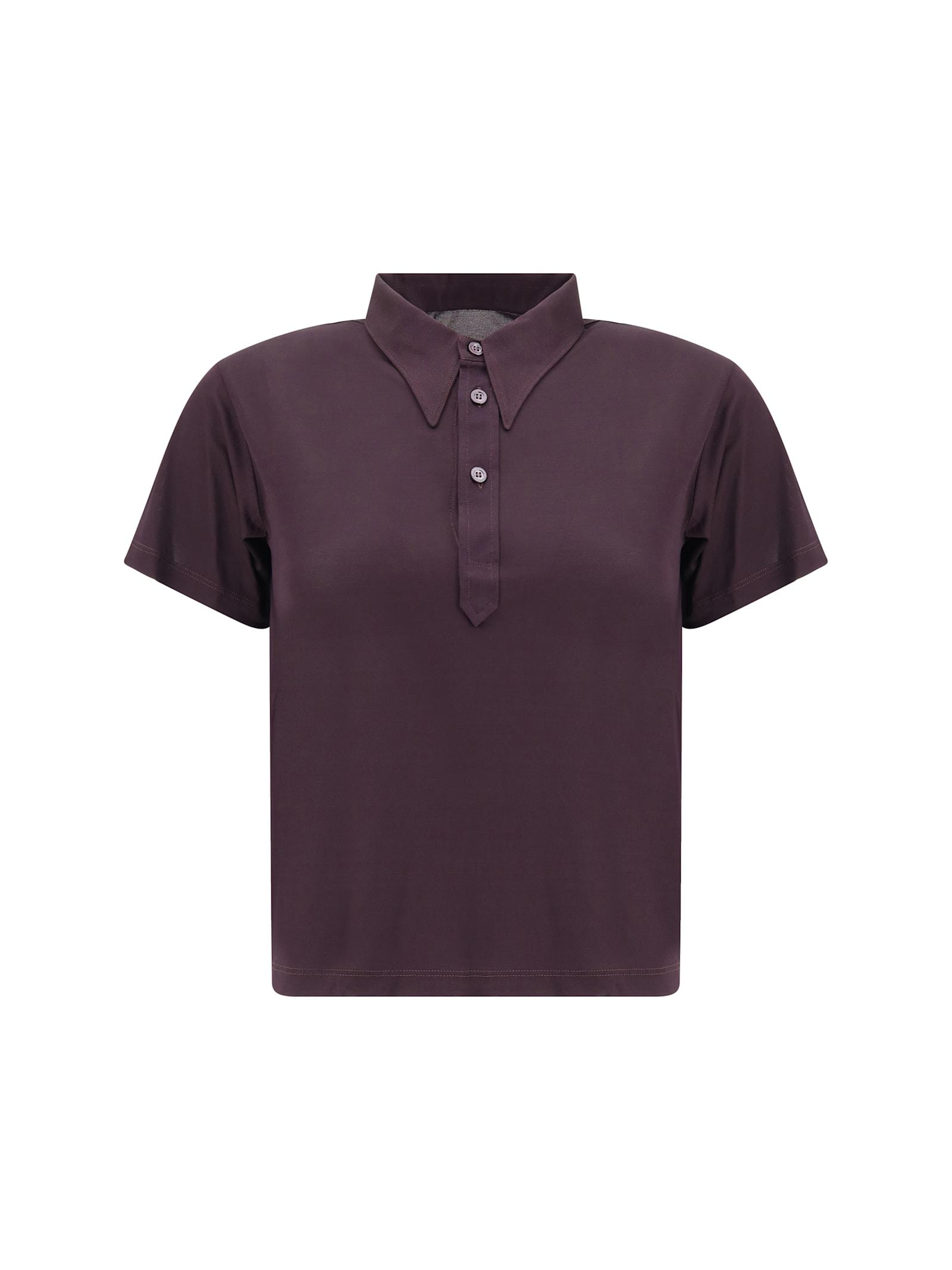 maison margiela semi-sheer polo shirt
