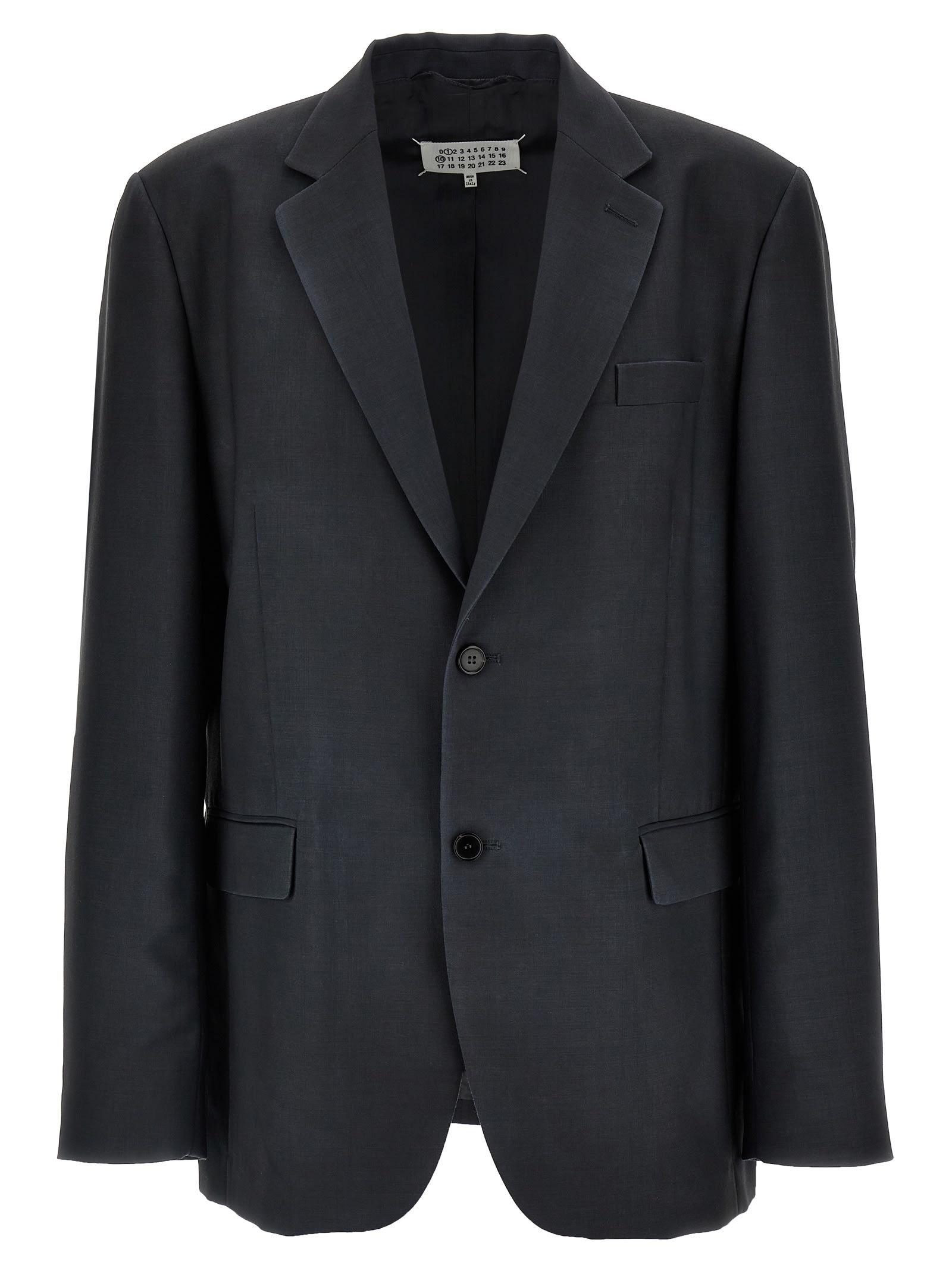 maison margiela single-breasted mohair blazer