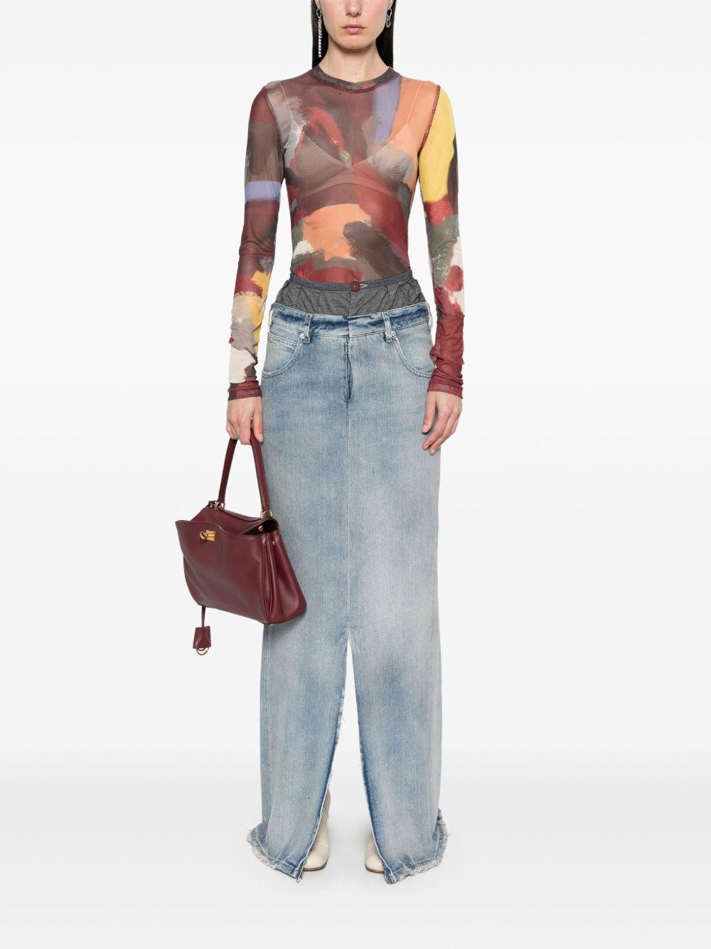maison margiela skirts clear blue cotton - women