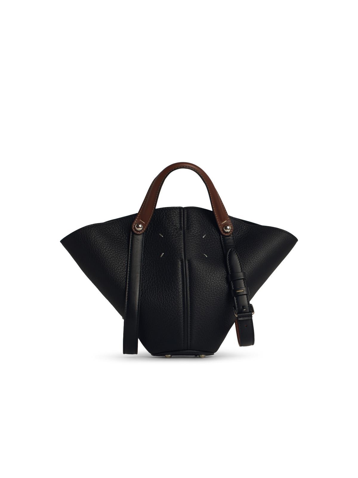 maison margiela small dress-age black leather bag