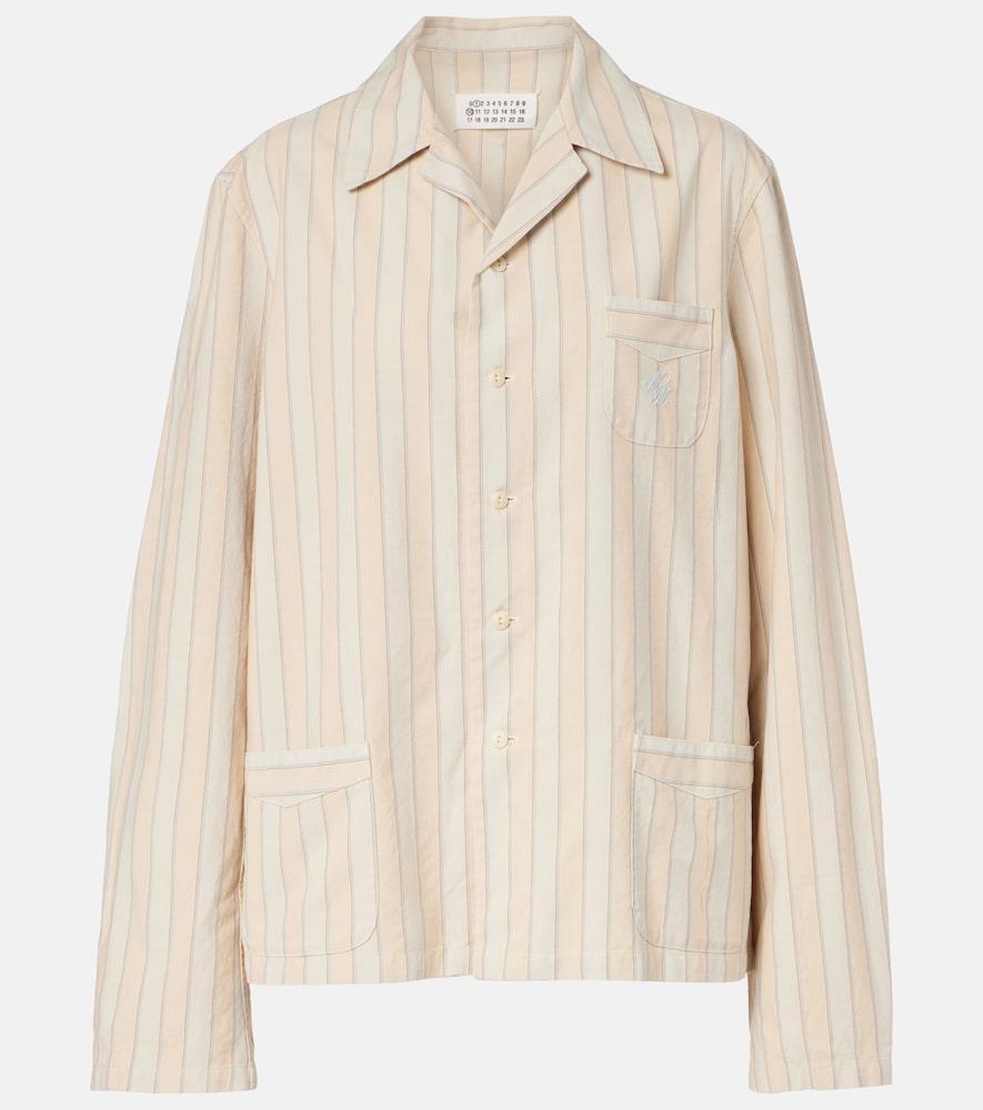 maison margiela striped cotton shirt