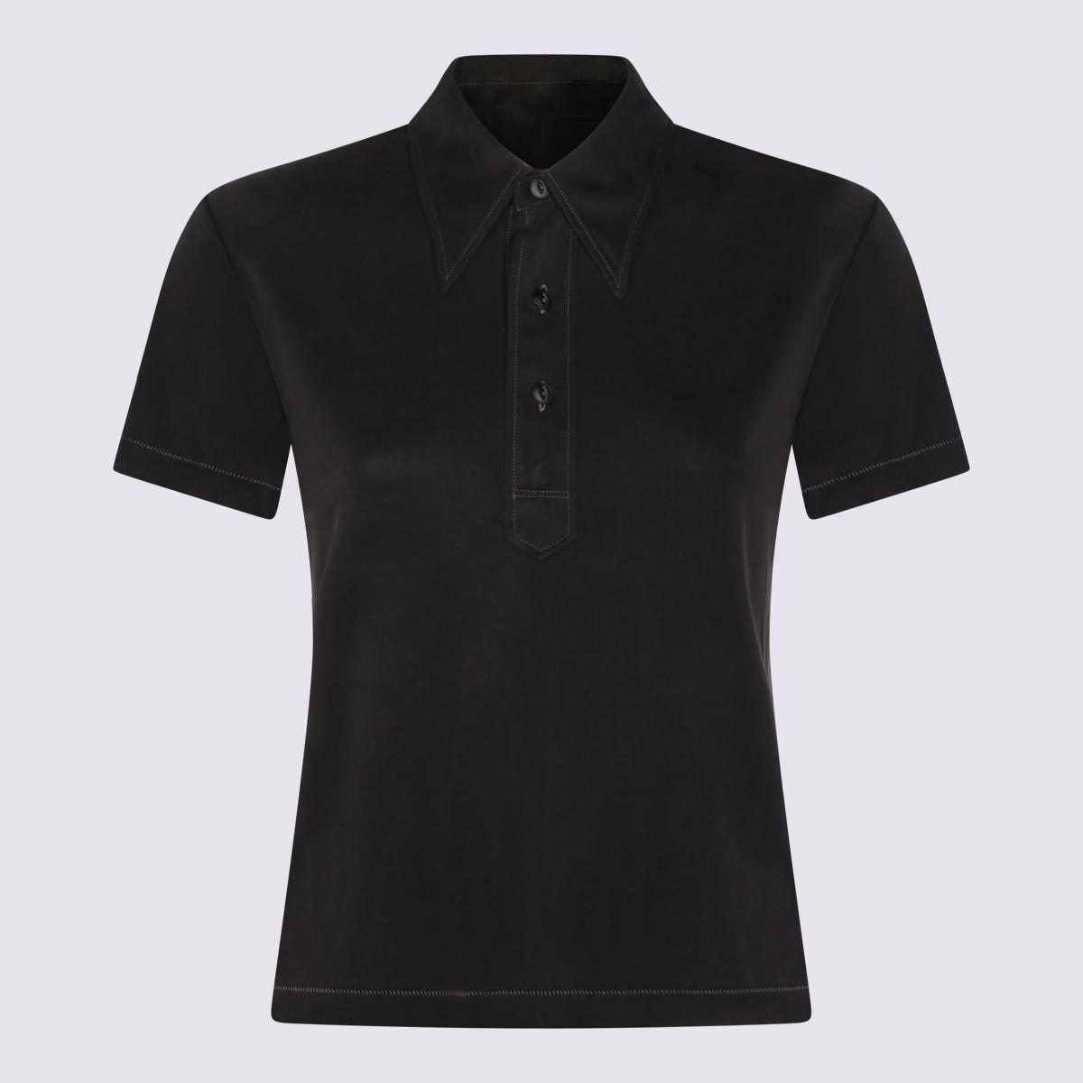 maison margiela t-shirts and polos black _cupro ea - women