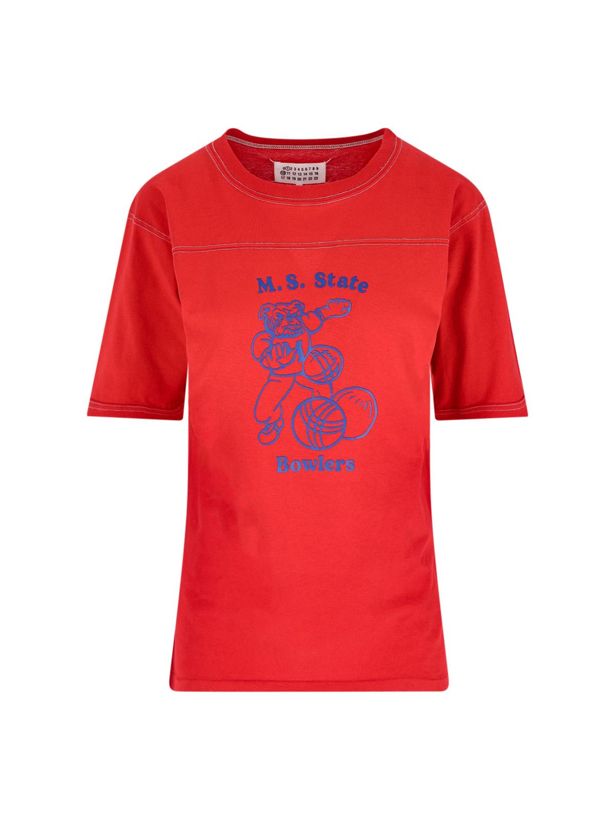 maison margiela t-shirts and polos red cotton - women