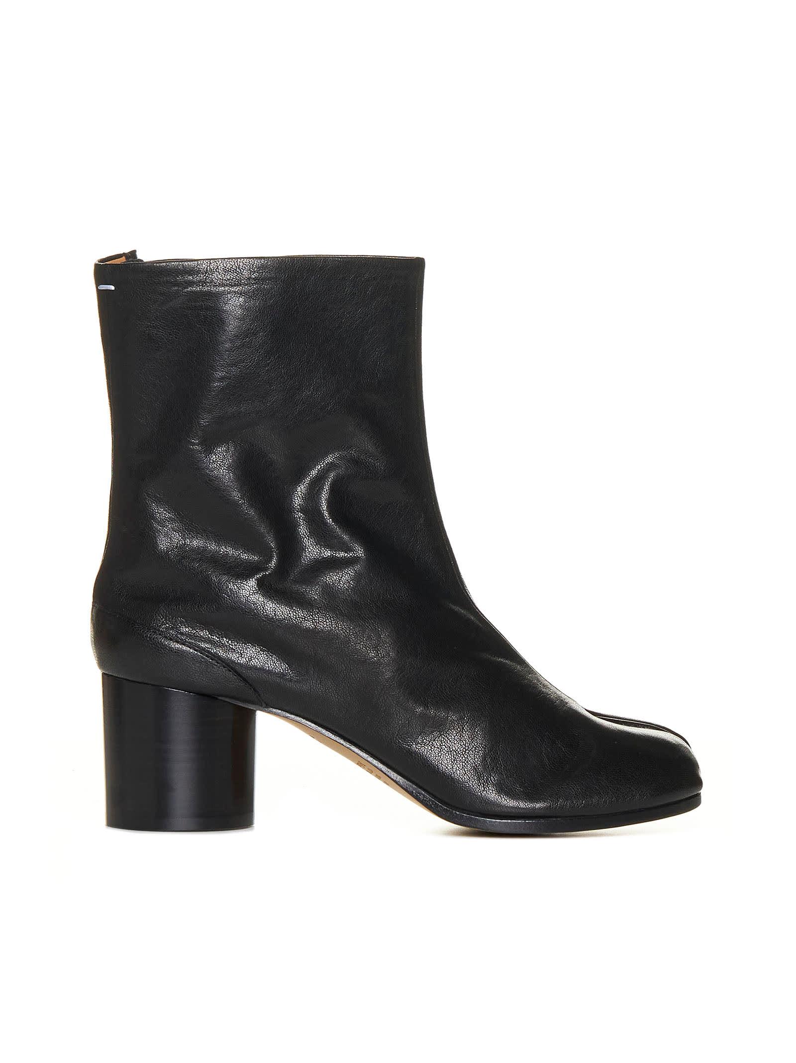 maison margiela tabi leather ankle boots