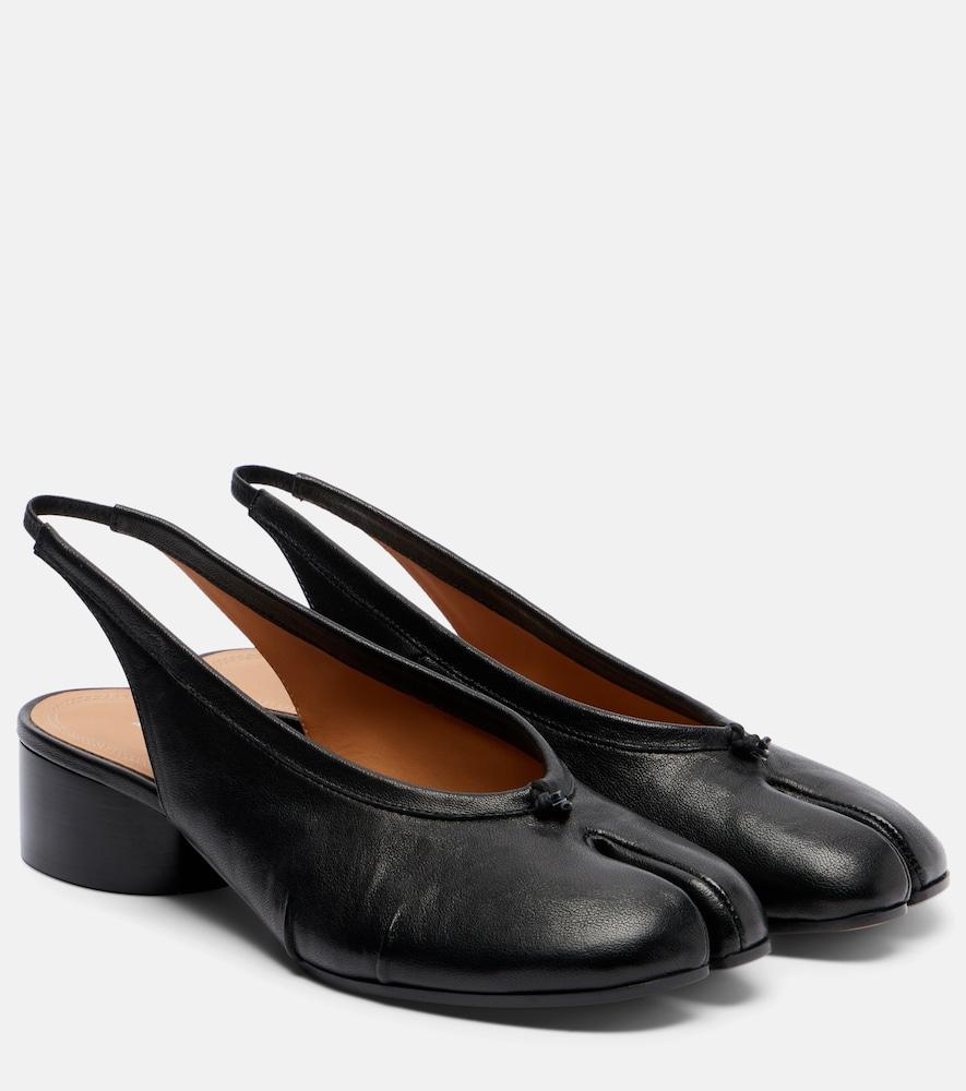 maison margiela tabi leather slingback flats