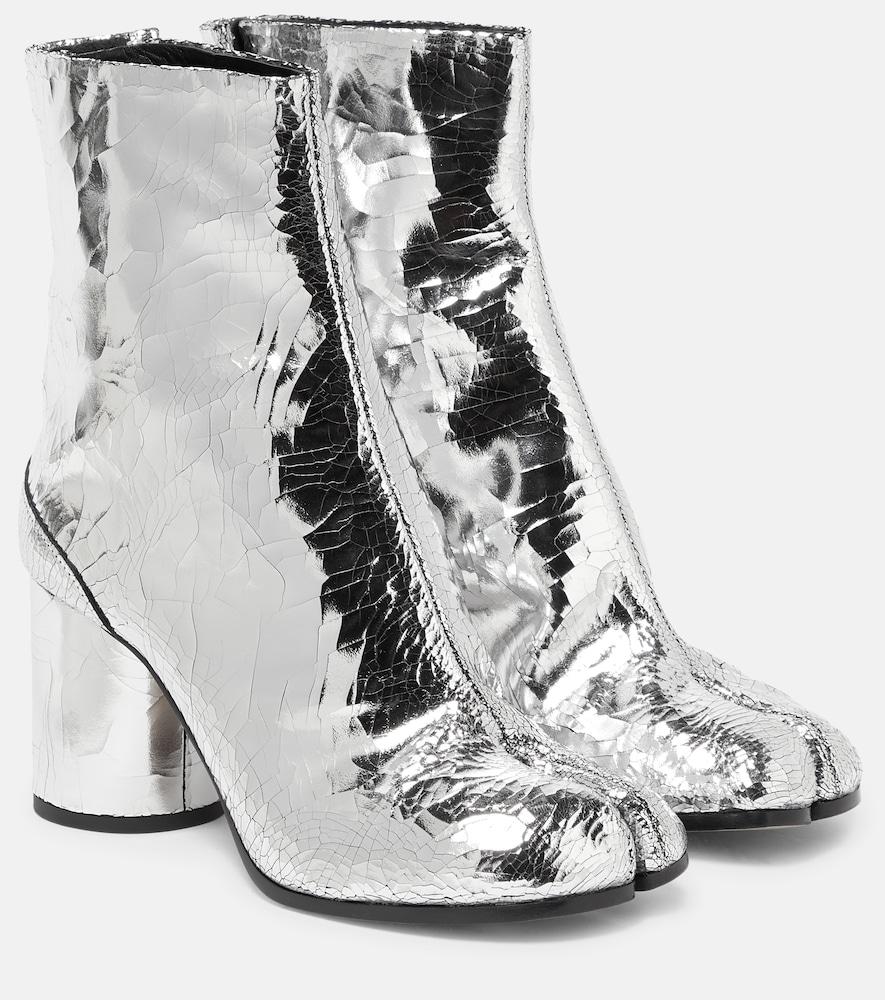 maison margiela tabi metallic leather ankle boot