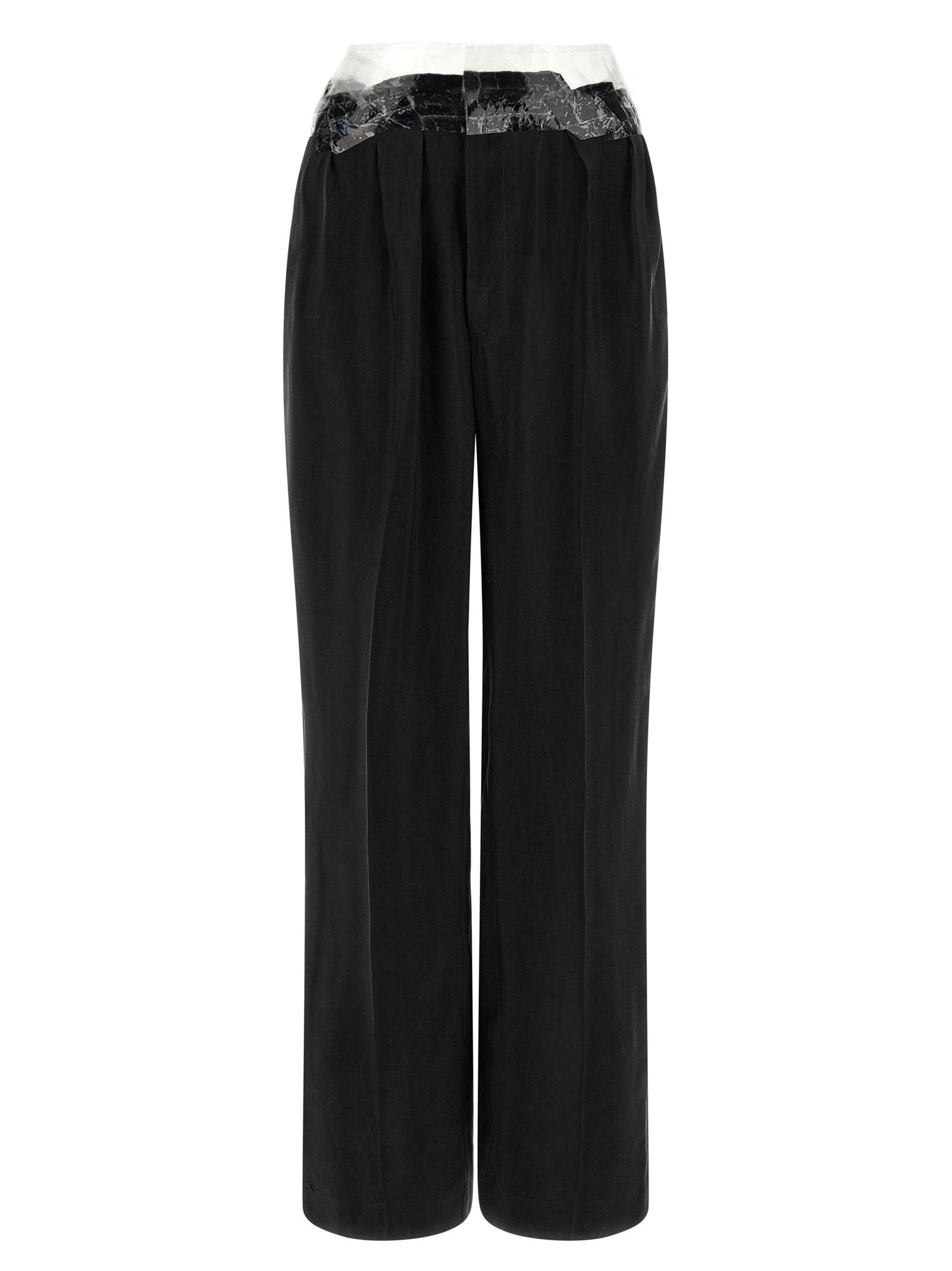 maison margiela taped pants black cupro - women