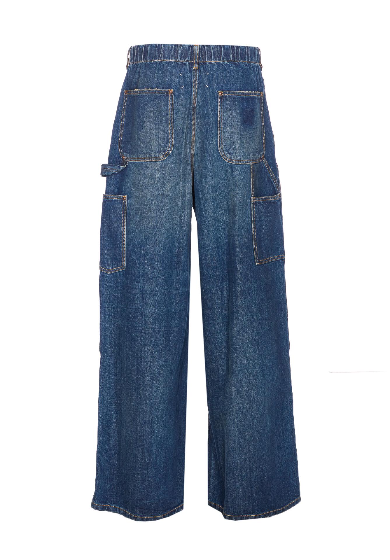 maison margiela trousers blue cotton - women
