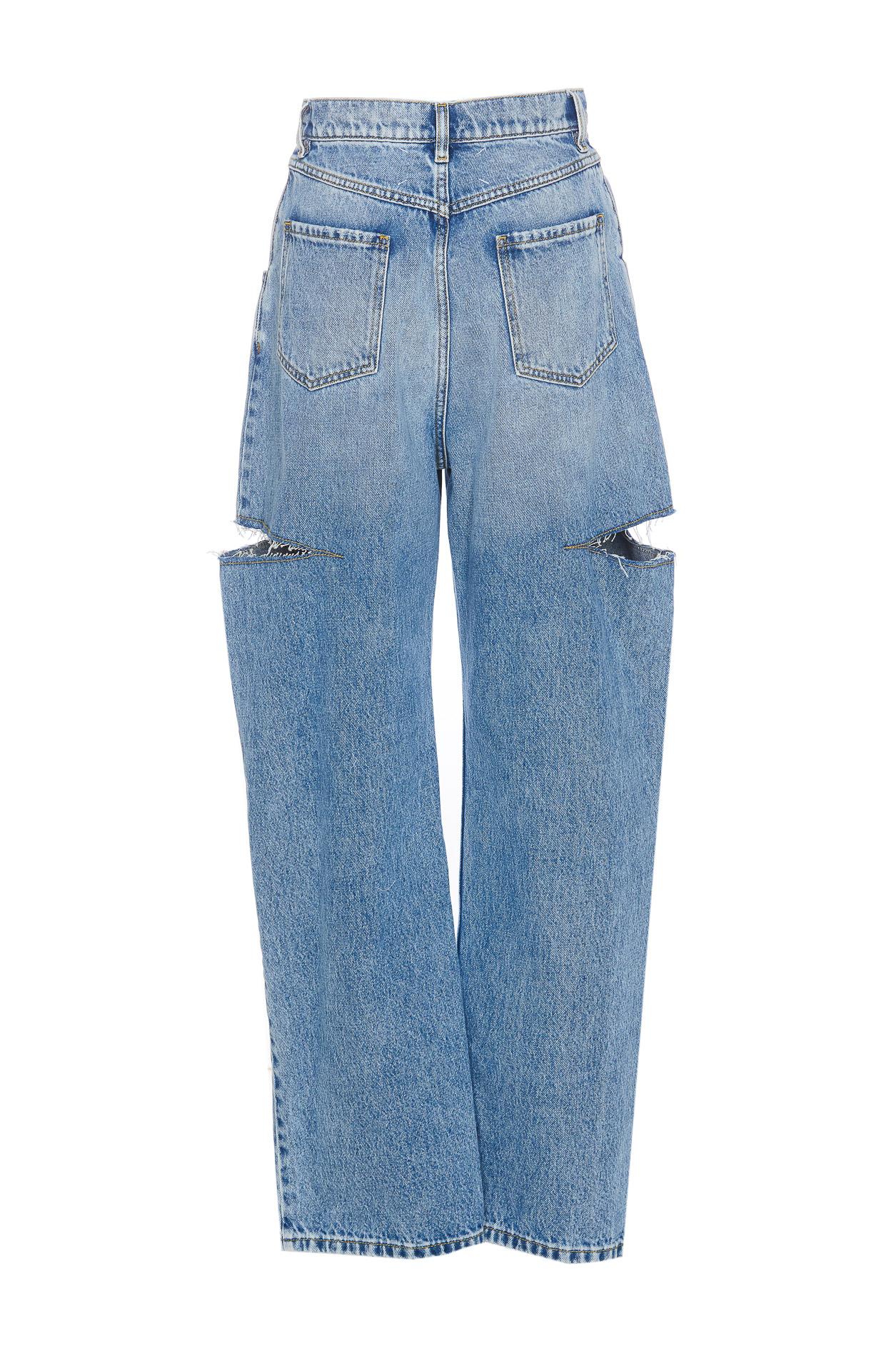 maison margiela trousers blue cotton - women