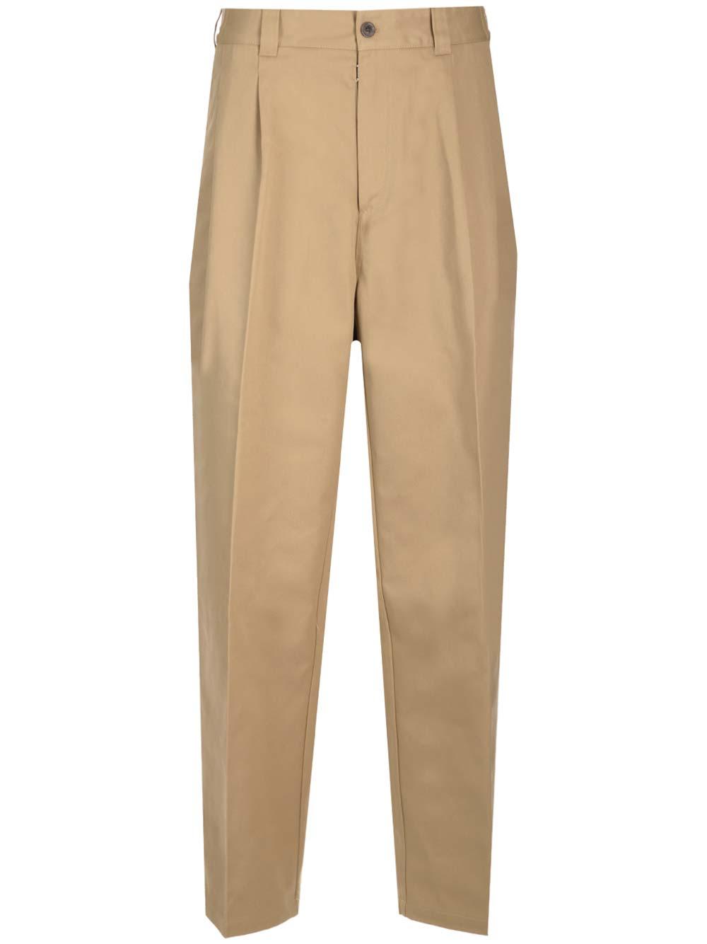 maison margiela trousers with checked wool insert