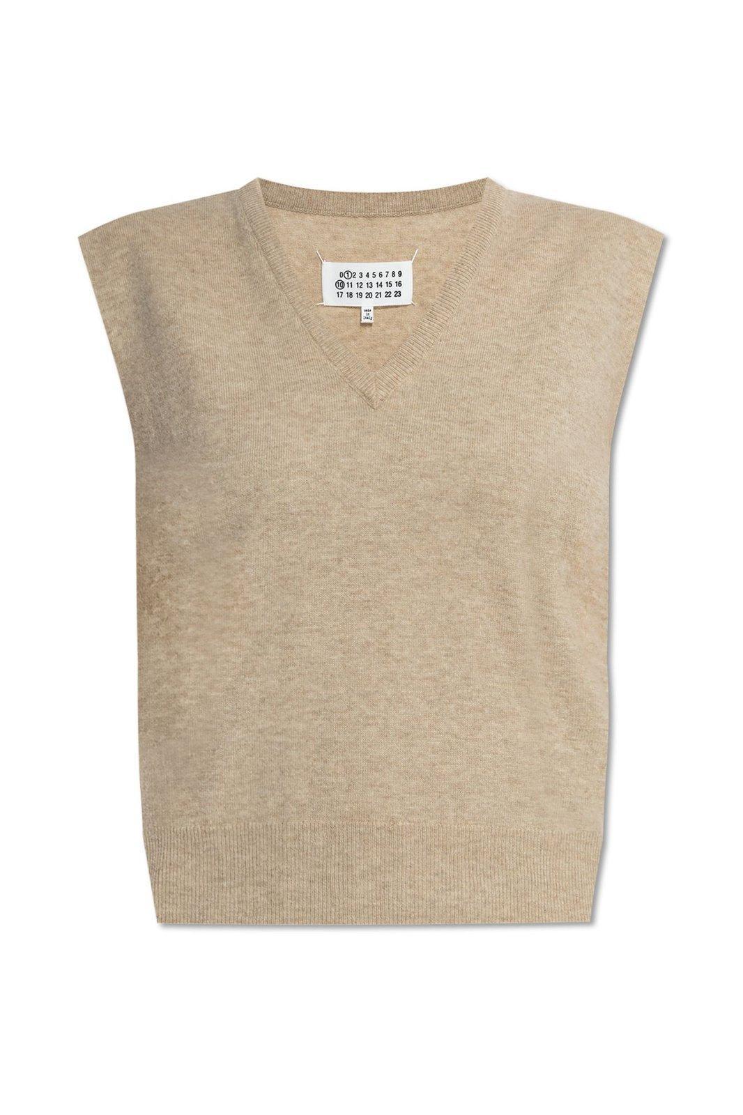 maison margiela v-neck knitted vest