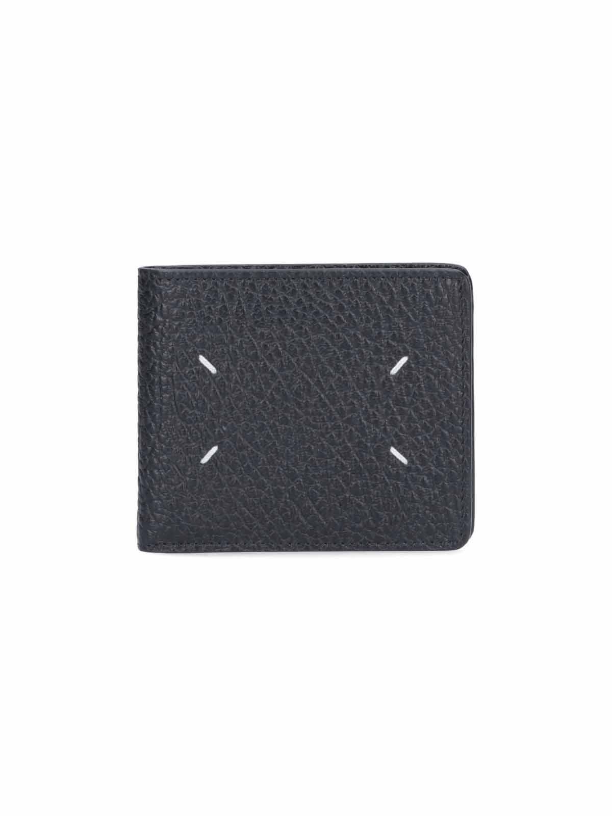 maison margiela wallets black bovine leather - women