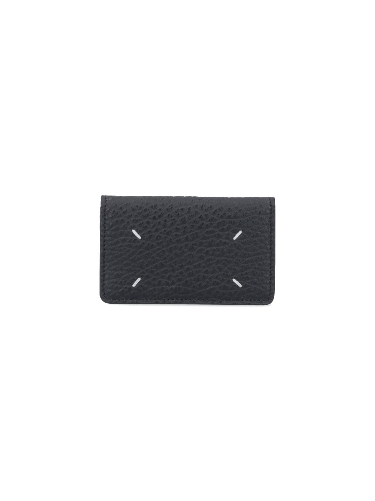 maison margiela wallets black bovine leather - women